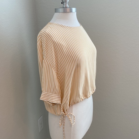 ZARA Striped Crop Blouse - Picture 3 of 10
